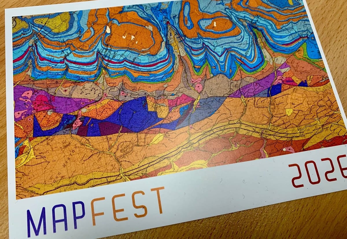 Postcard for Mapfest 2026.